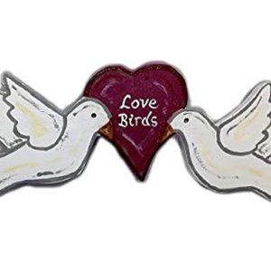 Wooden Love Birds Magnet Handmade Handcrafted